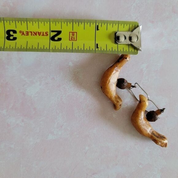 Woodland handmade artisan bird earrings - Picture 3 of 4